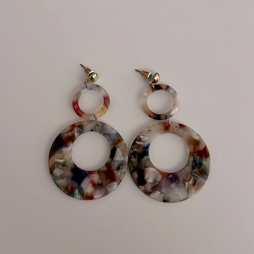 Colorful Resin Hoop Earrings